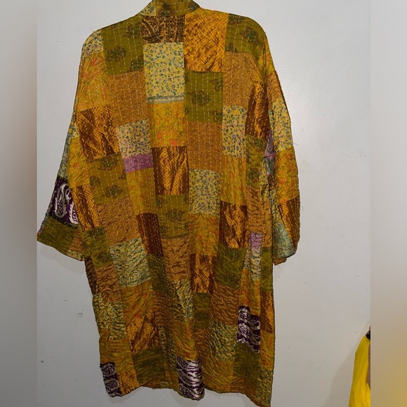 Sweaters - Women's Patchwork  Kantha Kimono Cardigan Duster Jacket